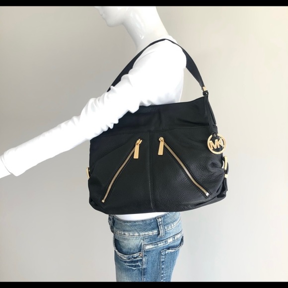 MICHAEL KORS Black Pebbled Leather Front  Zip Tote - Picture 12 of 12